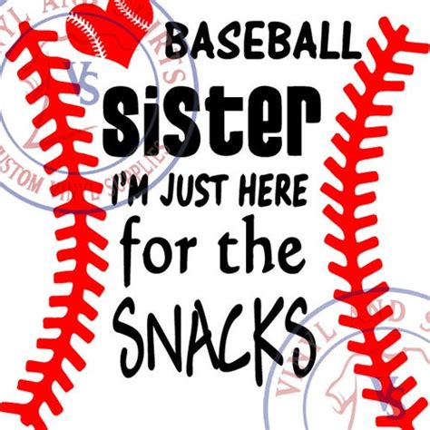 Baseball Sister Svg Im Just Here For The Snacks Svg Etsy