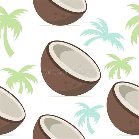 Tropisches Nahtloses Musterdesign Der Kokosnuss Vektor Abbildung Illustration Von Mode Blühen