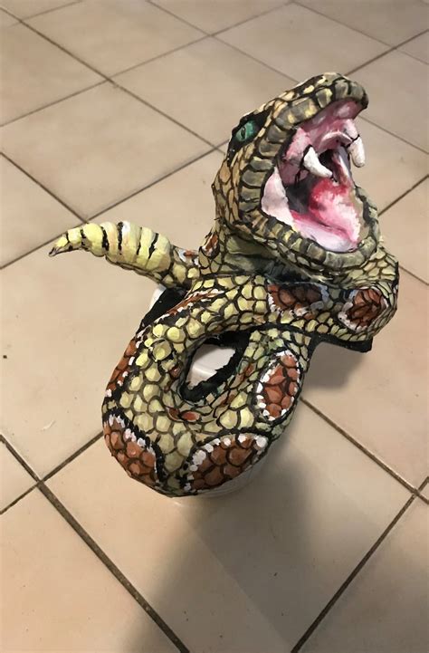 Rattle Snake Mask Snake Mask Paper Mache Wearable Etsy