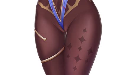 rule 34 1girls ass visible through thighs cameltoe clothed curvy genshin impact highres mona
