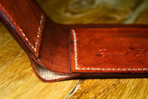 Handmade Vegetable Tanned Leather Wallet Personalized Leather Etsy