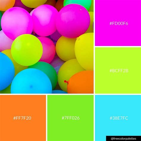 Neon Balloons Color Palette Inspiration Great For Digital Art And