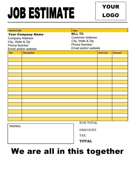 Blank Estimate Form Template Get Your Car Fixed With A Free Body Shop