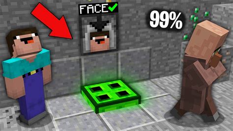 Minecraft Noob Vs Pro99 Villagers Cant Open This Infected Trapdoor With Face Scanner100
