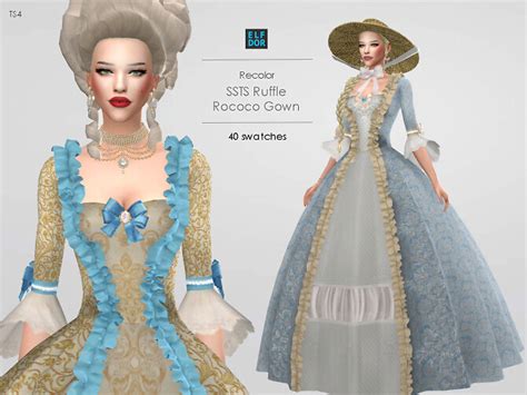 Ssts Ruffle Rococo Gown Rc At Elfdor Sims The Sims 4 Catalog