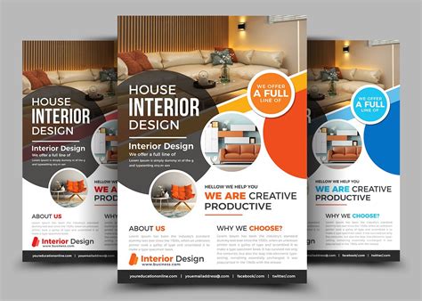 Interior Design Flyer Templates Flyer Templates ~ Creative Market