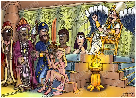 Bible Cartoons Exodus 14 Parting Of The Red Sea Scene 02 Pharaoh
