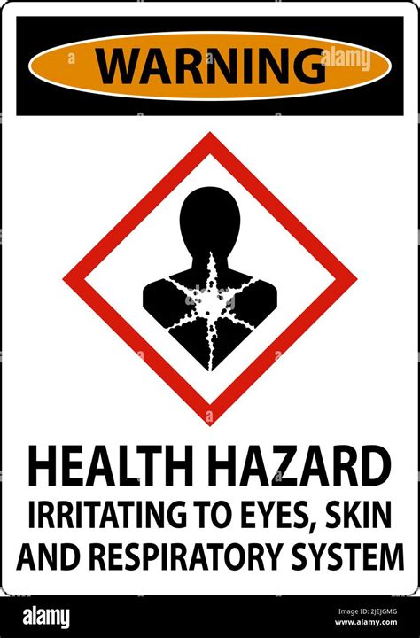 Warning Health Hazard GHS Sign On White Background Stock Vector Image