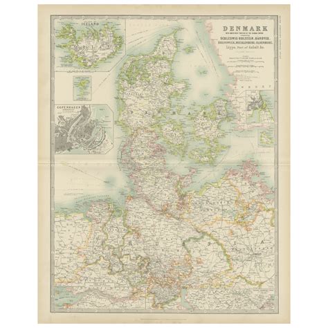 Antique Map Of Denmark By C F Weiland 1829 At 1stdibs