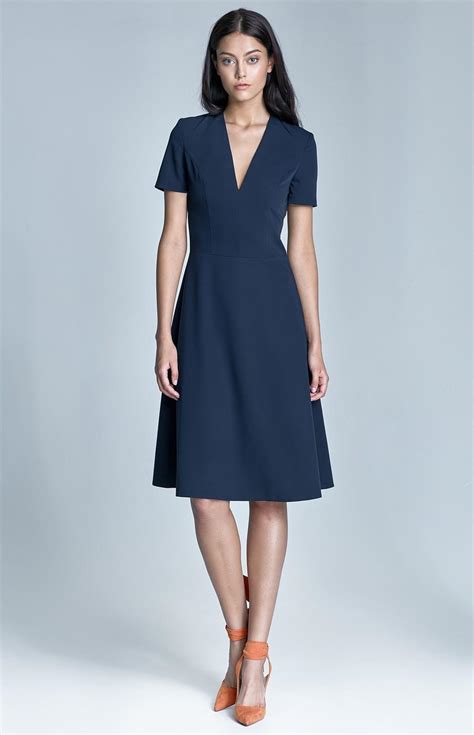 Robe courte anna rachele jeans collection femme. Robe bleu marine manche courte - Marina Mode