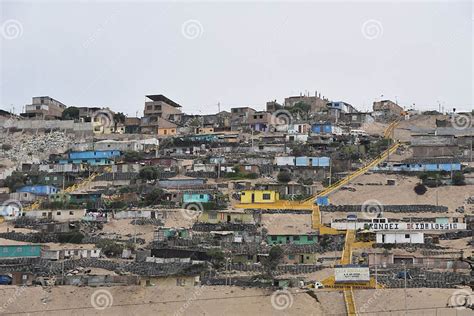 Slum Buildings In The Deserts On The Outskirts Of Lima Peru Editorial