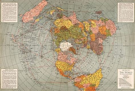 Riley Creative Solutions 1943 Flat Earth World Map Polar