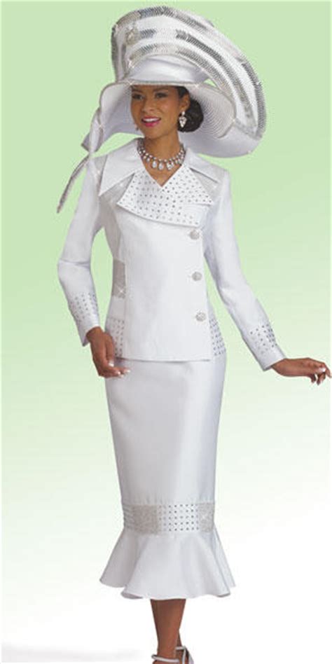 Donna Vinci 11485 Womens Pure White Church Suit French Novelty