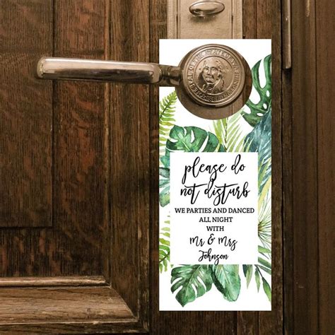 Do Not Disturb Door Hanger Wedding Door Sign Printable
