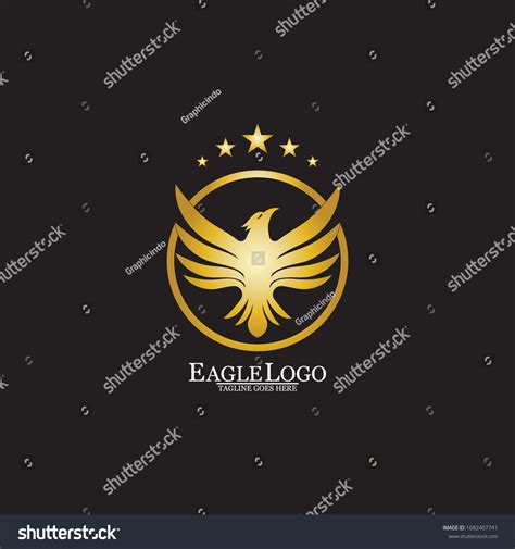 Golden Eagle Circle Logo Design Stock Vector Royalty Free 1682407741