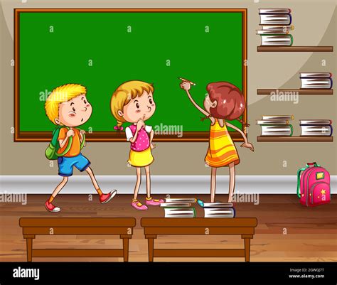 Children Thinking Classroom Stock Vector Images Alamy