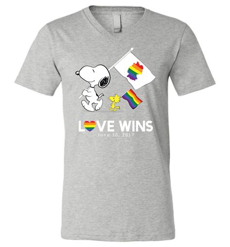 Love Wins Germany Lgbtq V Neck T Shirt March For Lgbtq