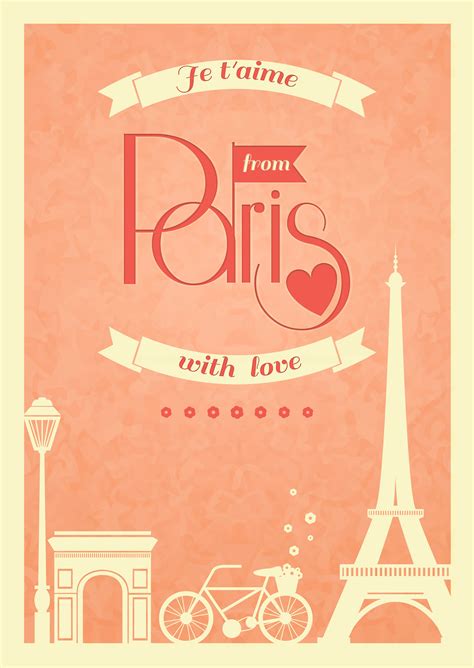 Love Paris Vintage Retro Poster 429407 Download Free Vectors Clipart