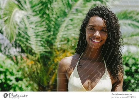 Portrait Of A Exotic Black Woman In A Swimwear A Royalty Free Stock