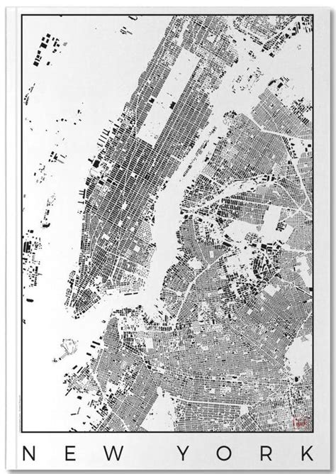 New York Map Schwarzplan Notebook Juniqe