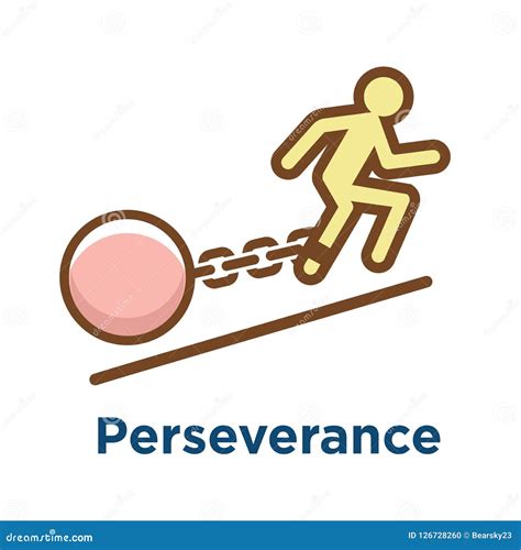 Persistence Icon With Image Of Extreme Motivation And Drive Set On Stock