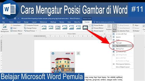 Belajar Microsoft Word 10 Cara Mengatur Letak Dan Posisi Gambar Agar