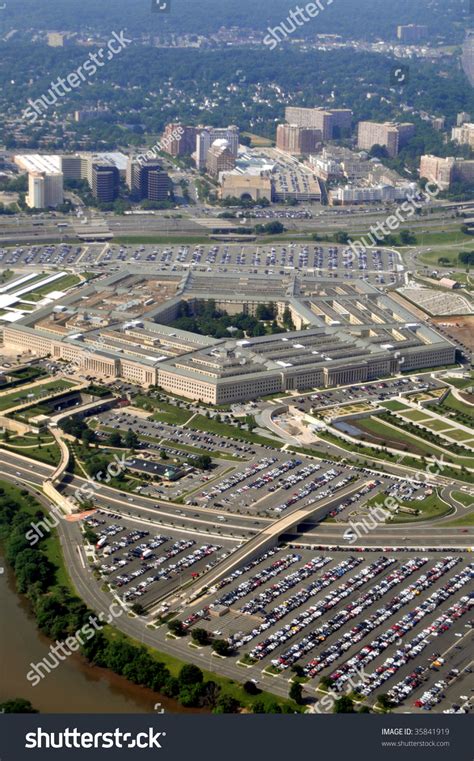 Aerial Pentagon Department Defense Headquarters Arlington Stock Photo
