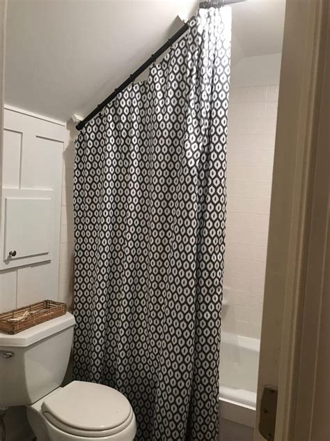 Diy Angled Ceiling Shower Curtain Rod Ambler Harmon Sloped Ceiling