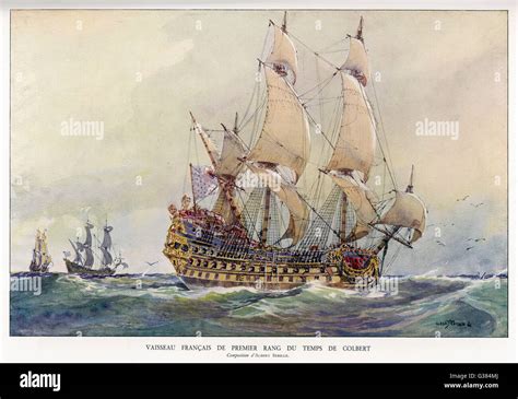 French 17th Century Warship Stock Photo Alamy