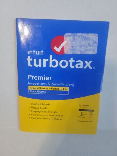 NEW Intuit Turbotax Premier Investments Rental Federal State 2022