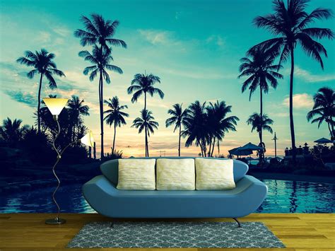 Wall26 Soft Twilight Of The Amazing Tropical Marine Beach Removable Wall Mural Self