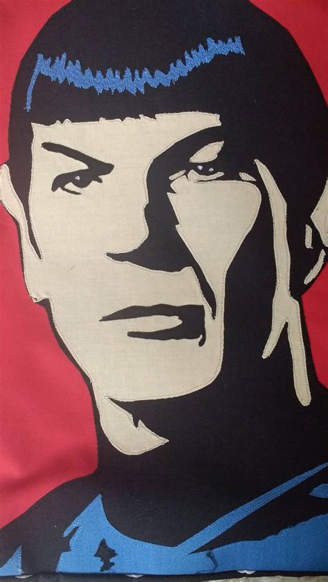 Star Trek Mr Spock Patchwork Machine Embroidered Pop Art Etsy Uk Star Trek Mr Spock Trek
