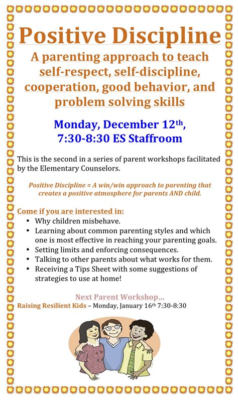 Parent Workshop Positive Discipline Ist Elementary