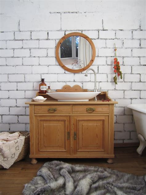 Badezimmer waschtische neues bad stauraum baden auszug hilfe waschbecken schminktisch. Waschschrank Landhaus - Natürliche Badmöbel aus der ...