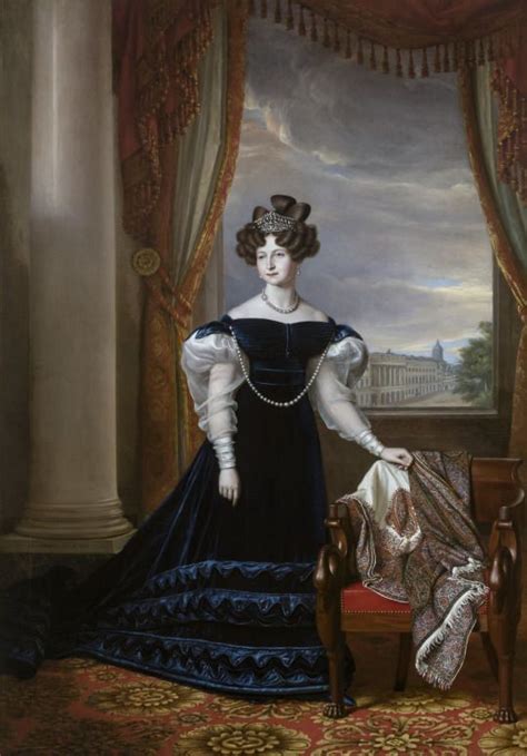 A Painting Of A Woman In A Blue Dress Standing Next To A Chair And