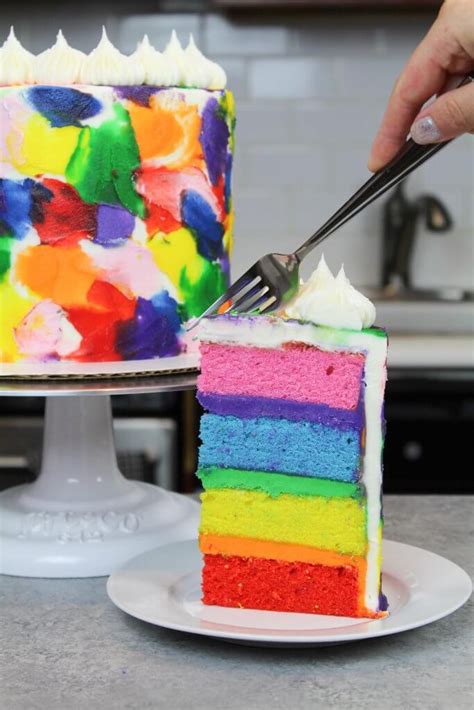 Rainbow Cake Recipe With Four Cake Layers Chelsweets Recipe