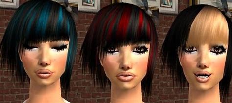 Mod The Sims Xmsims Hair 66 Streaked Recolors Black