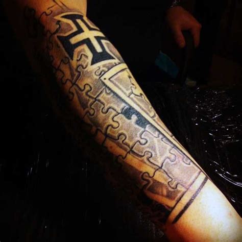 Colored puzzle pieces fish matching tattoos. 70 Puzzle Piece Tattoo Designs For Men - Inquisitive Mind Ink