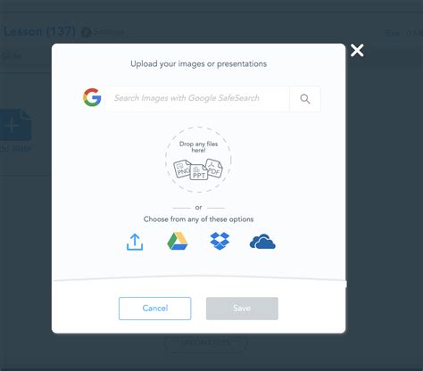 Student: Import existing lessons (PowerPoint, Google Slides, PDF) into