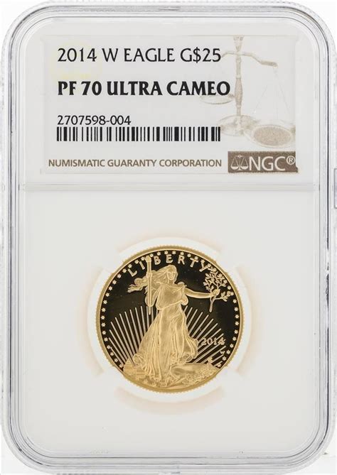 2014 W 25 American Eagle Gold Coin Ngc Pf70 Ultra Cameo