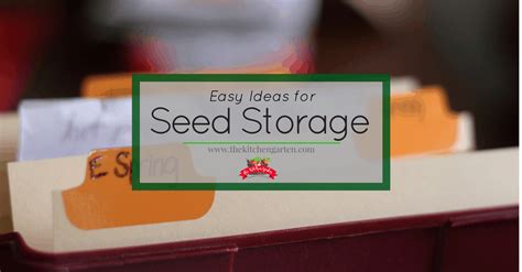 Easy Seed Storage Ideas The Kitchen Garten