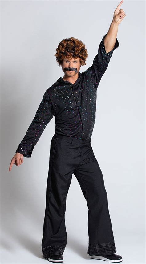 Mens Disco Pants With Sparkling Cuffs Mens Halloween Costumes Disco
