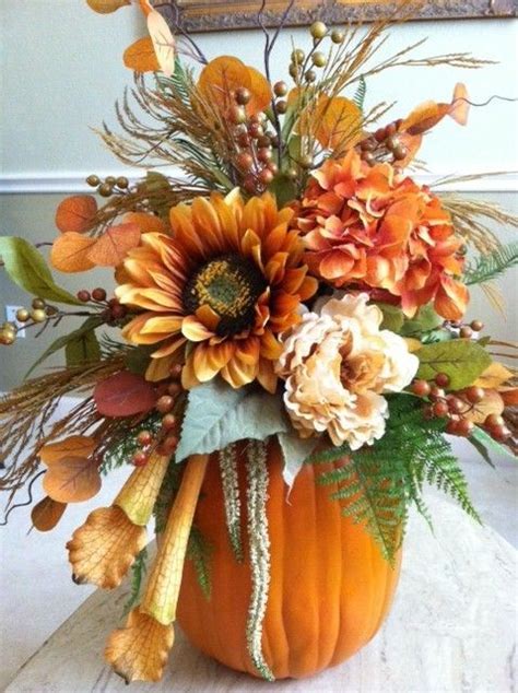 Beautiful Floral Arrangement For Fall Wedding Theme Pumpkin Flower