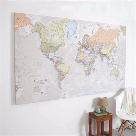 Huge Classic World Map Canvas