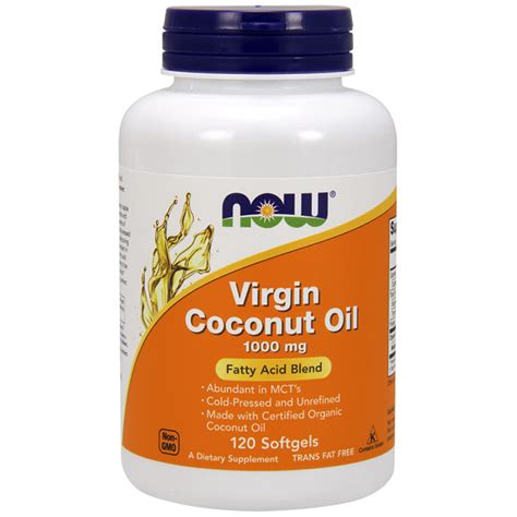 now foods virgin coconut oil 1000 mg 120 softgels