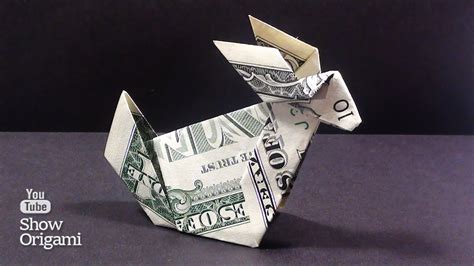 Оригами из денег Как сделать кролика из доллара Youtube