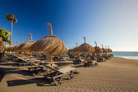 Sun Umbrellas Torviscas Beach Playa De Torviscas Near El Duque