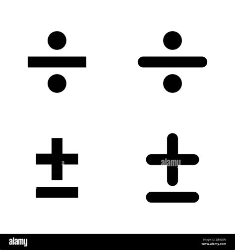 Set Of Divide Plus And Minus Mathematics Symbol Education Maths Icon
