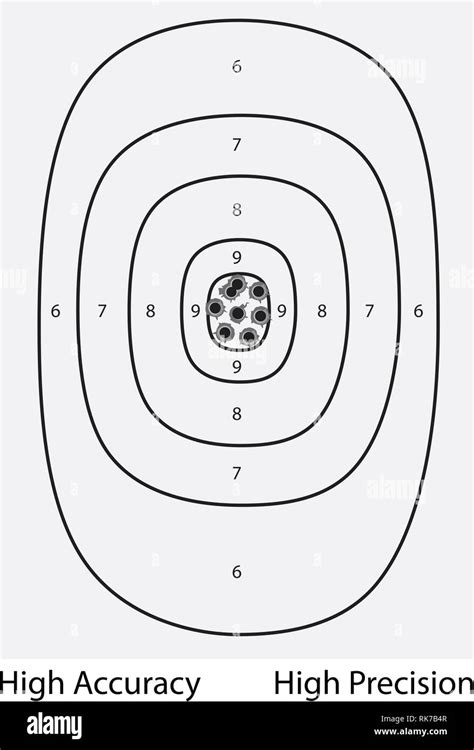 Vector Illustration Target Shoot Range Accuracy And Precision Level