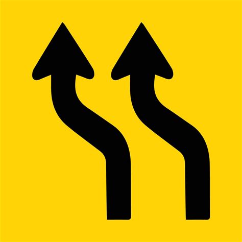 2 Curved Arrows Multi Message Reflective Traffic Sign New Signs